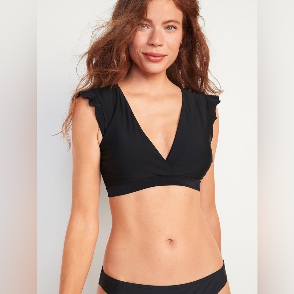 Old navy black , high waisted two piece bathing suit
